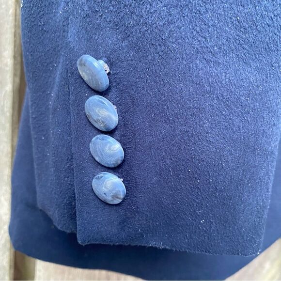 Vintage LANVIN Paris New York Men’s Blue Suede Vintage Sports Jacket Size Medium - Picture 6 of 13